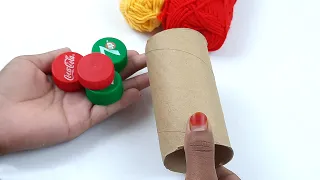 See what I did with plastic bottle caps! Sewing idea - recycle idea