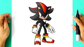 Como DESENHAR o SHADOW do SONIC passo a passo - Como DIBUJAR a SHADOW de SONIC paso a paso