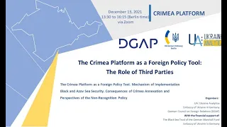 The Crimea Platform as a Foreign Policy Tool: The Role of Third Parties