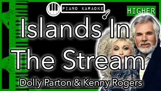 Islands In The Stream (HIGHER +3) - Dolly Parton & Kenny Rogers - Piano Karaoke Instrumental