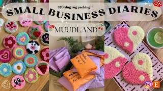 How to make a Punch Needle & Order Packaging 370 Mug Rug / Small Business Diaries Studıo Vlog ASMR