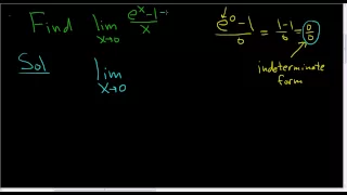 Finding a Limit Using L'Hopital's Rule (e^x - 1)/x as x approaches zero