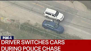 Dallas police chase stolen car in wild chase