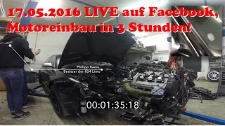 17.05.2016 Engine installation of the Hanover Hardcore RS4 Sedan live in 3 hours ( highlights)