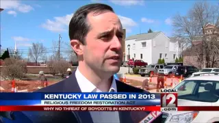 Religious Freedom Restoration Act passed in Ky. in 2013, why no boycotts?