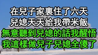 在兒子家裏住了六天，兒媳天天給我帶米飯，無意聽到兒媳的話我醒悟，我這樣做兒子兒媳全傻了#深夜淺讀 #為人處世 #生活經驗 #情感故事