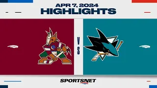 NHL Highlights | Coyotes vs. Sharks - April 7, 2024