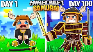 I Survived 100 DAYS as a SAMURAI in HARDCORE Minecraft!
