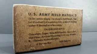 1942 US Army Field Ration D Review Emergency MRE Taste Test Eating Vintage Survival Chocolate