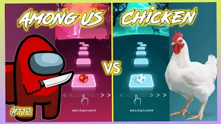 Among Us Song vs Chicken Song - Tiles Hop EDM Rush