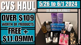 CVS Haul - 5/26/24 to 6/1/24 - All FREE + $11.09MM!!! - $109 Worth of Products - 15 Items FREE!!!