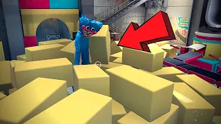 What Happens If You BLOCK Huggy Wuggy Exit With 300 boxes? [Poppy Playtime]