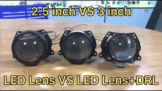 2.5 inch VS 3 inch | LED Lens VS LED Lens+DRL light | LED Projector Headlights