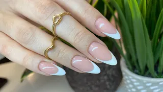 Classic French Almond Shape Acrylic Nails | Fill In