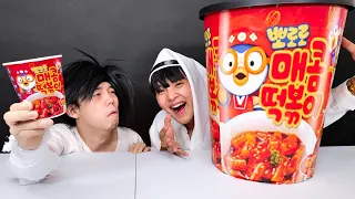 Mukbang Giant Pororo Tteokbokki Spicy Noodle 대왕 뽀로로 떡볶이 먹방