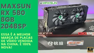 Placa de Vídeo MAXSUN RX580 8GB 2048SP. Review e Unboxing da melhor MARCA vendida na CHINA