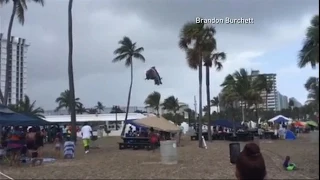 3 Kids Blown Away When Bounce House Becomes Unmoored