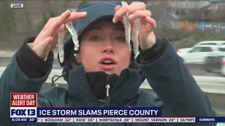 Ice storm flash freezes Pierce County, Washington (8:00 a.m.) | FOX 13 Seattle