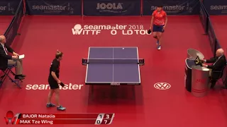 BAJOR Natalia vs MAK Tze Wing | Hungarian Open 2018 | U21 Women's Singles | Quarter Finals