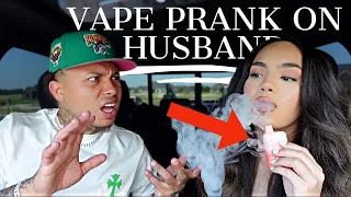 VAPE PRANK ON ANGRY HUSBAND! *HE TRIPS!*