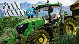 Dirty John Deere tractor full of silage on the hood | Farming Simulator 22