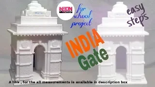 How to make a INDIA Gate //for school project//by thermocol//with thermocol//Neion Art N style