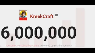 kreekcraft hits 6,000,000 subscribers on his live stream