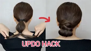 Easy Updo Hack You Need To Try! /  Wedding Updo / Short , Medium , Long Hairstyle.