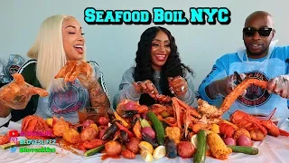 Seafood Boil with Sky and Ceaser from Black Ink NYC