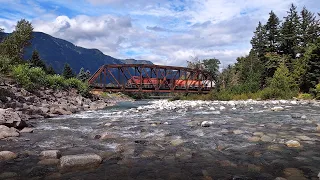 TWO CP RAIL trains back to back on the CN YALE SUB at Hope, BC