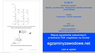 Egzamin zawodowy praktyczny z. 01 ELM.01, czerwiec 2021