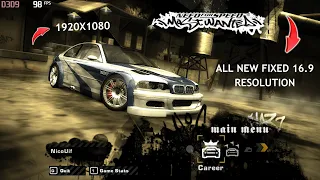 Need For Speed Most Wanted HD Resolution Mod (Widescreen Fix) 16.9 + Download Link (2024)