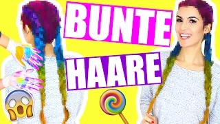 MEIN FREUND FÄRBT MEINE HAARE BUNT 🌈 REGENBOGEN HAARE DIY | RAINBOW HAIR | KINDOFROSY