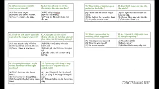 TOEIC Listening 2023 Part 2 có đáp án chi tiết #2