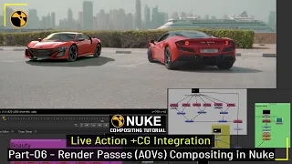 CG Live Action Compositing - Part 06 - Render Passes Compositing in Nuke | Nuke Passes Compositing
