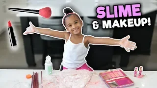 MIXING MAKEUP INTO SLIME 😜💄