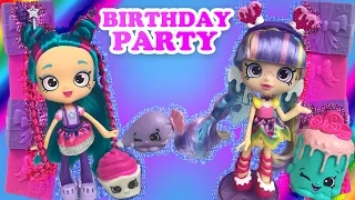 SHOPKINS SHOPPIES POLLI POLISH & RAINBOW KATE HAVE A BIRTHDAY PARTY WITH SHOPKINS CAKE