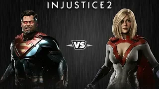 Injustice 2 - Супермен против Пауэргёрл - Intros & Clashes (rus)