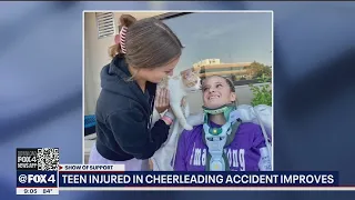 Prosper cheerleader hurt in freak tumbling accident improves