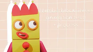 Numberblock Three animation test 💛 + process!