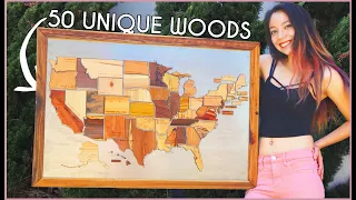 Making a USA Map Out of Wood from EVERY State!