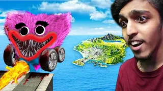 GTA 5 : Jumping Huggy Wuggy Cars Across ENTIRE MAP !! MALAYALAM