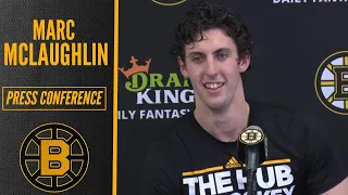 Marc McLaughlin on Scoring Goal in First NHL Game | Bruins Postgame