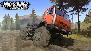 Spintires: MudRunner - Monster Truck on Giant Wheels Driving through Mud