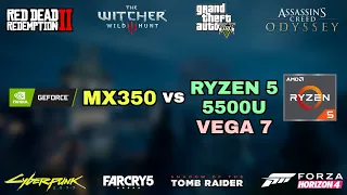 MX350 vs Ryzen 5 5500U Vega 7 Gaming Test ! 2022