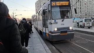 Scurta călătorie cu tramvaiul V3A-93M-2000-PPC 008 (24): Radio România-Piața Buzești (11/01/24)