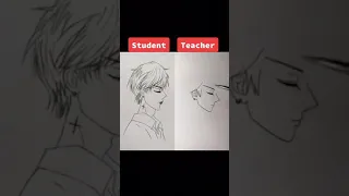 Teacher vs Student drawing challenge #drawing #art #9