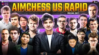 Aimchess US Rapid Day 02 | ft. Vidit Gujrathi , Anish Giri, Magnus Carlsen | Live commentary