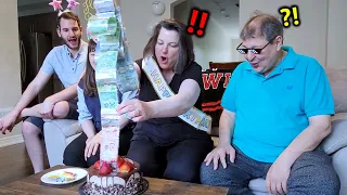 My Mom Was Shocked When We Gave Her a Money Cake for Her Birthday!! [International Couple]