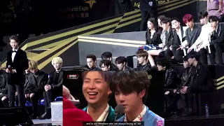 Idols react to BTS (Artist of the Year) Speech - MAMA 2018